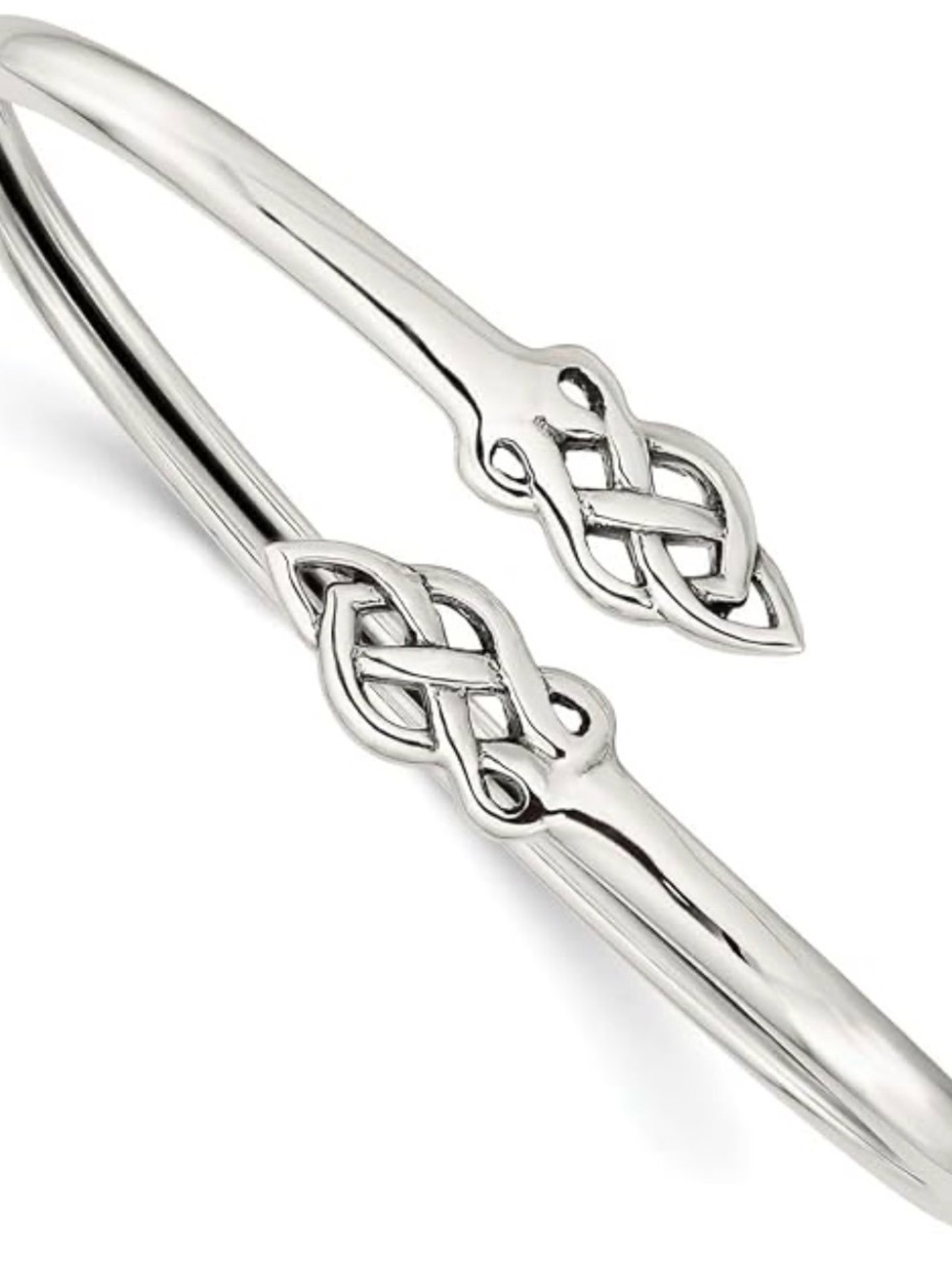 Sterling Silver Open Cuff Flexible Celtic Bracelet Women Jewelry